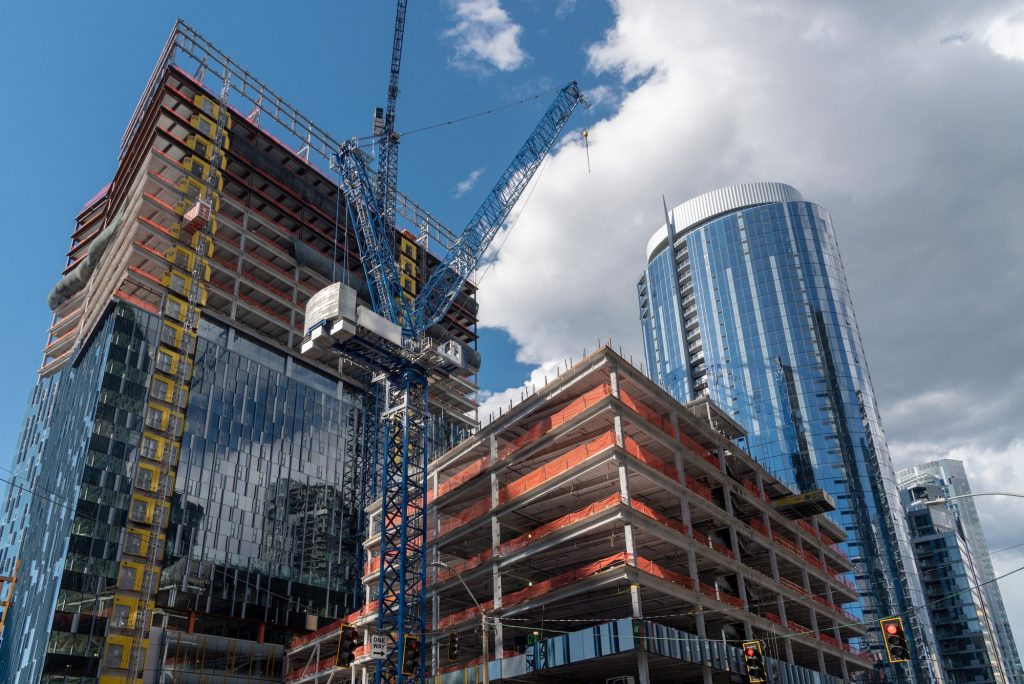 Skyscraper construction site